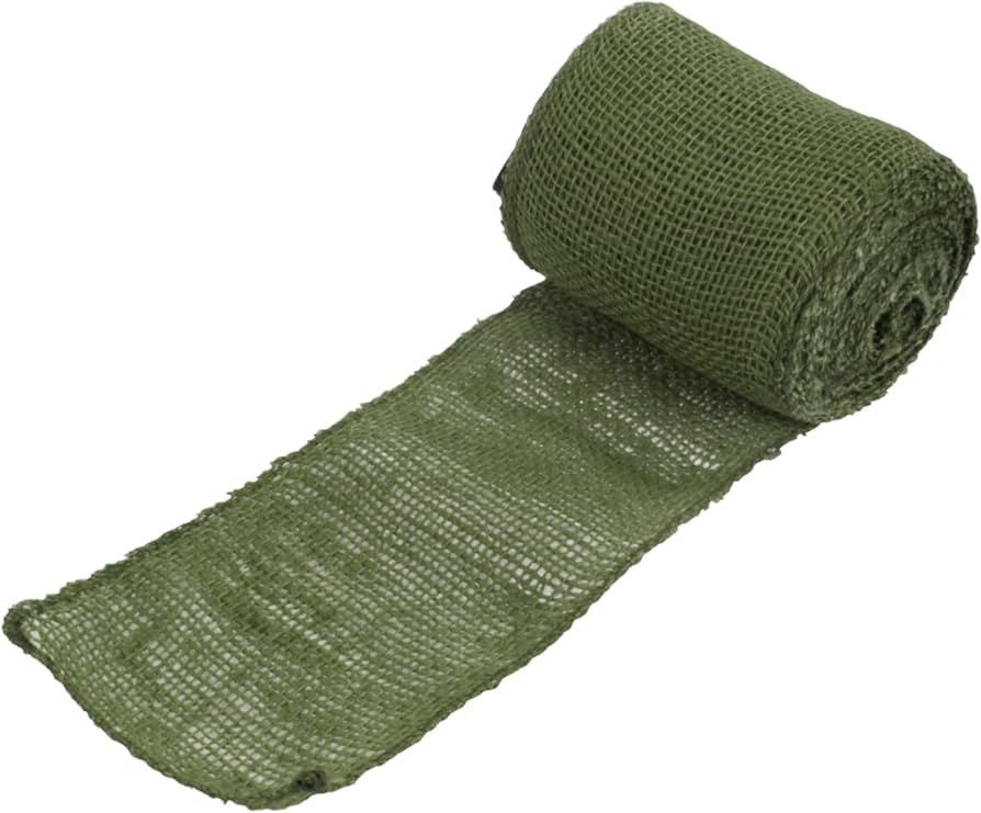 JubileeYarn Burlap Jute Craft Ribbon - 5.5" x 10 Yards - Olive Green - 3 Rolls | Amazon (US)