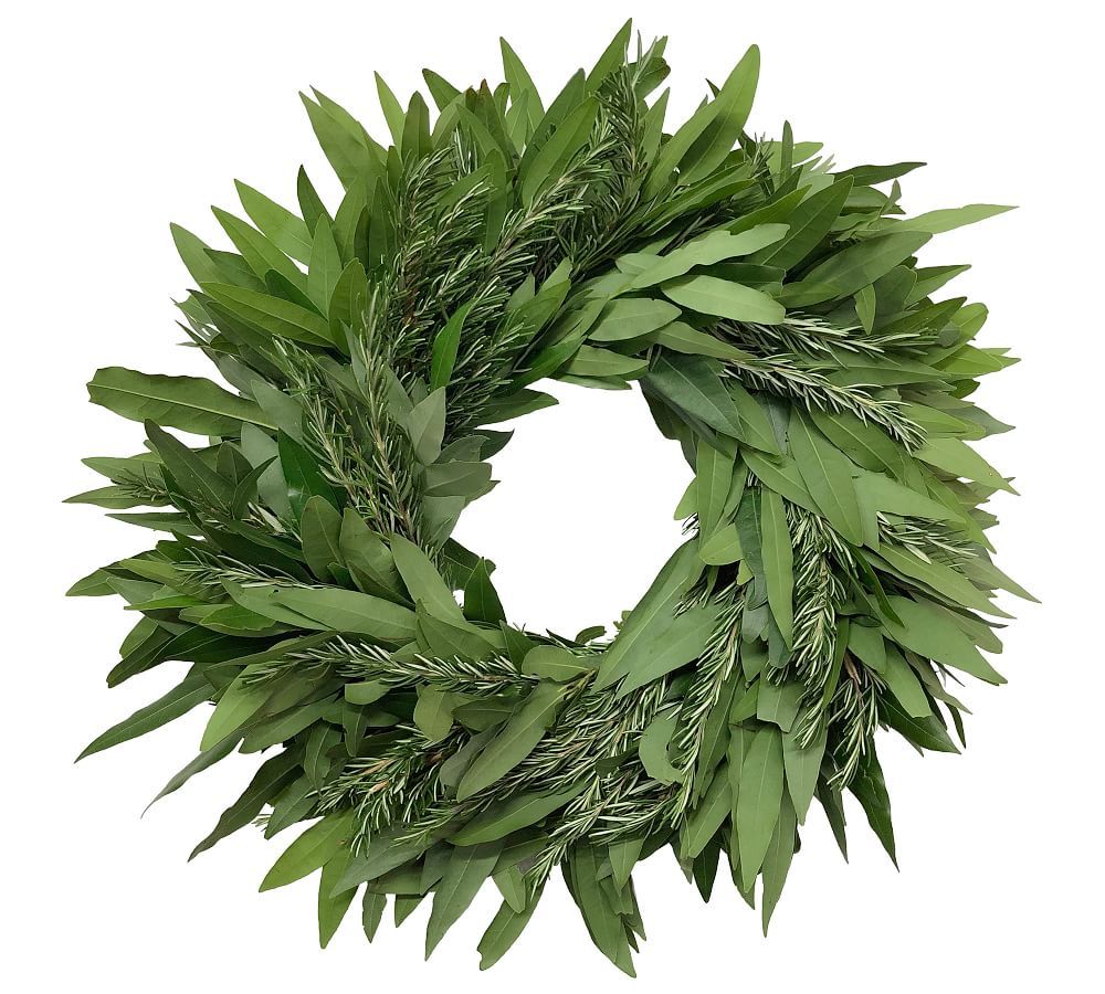 Fresh Bay Leaf and Rosemary Wreath | Pottery Barn (US)