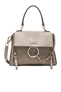 Chloe Small Faye Day Bag Calfskin & Suede in Grey | FWRD 