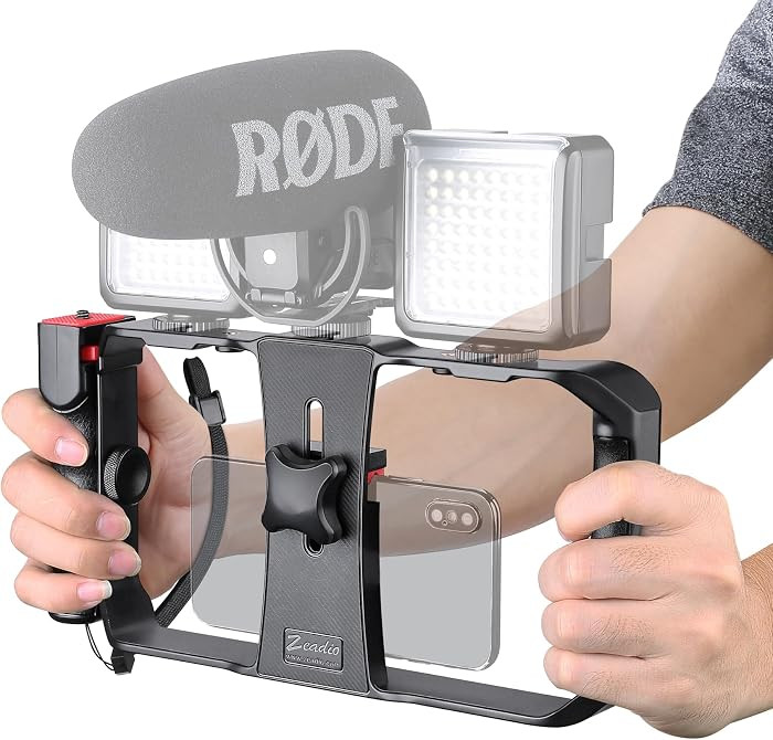 Zeadio Smartphone Video Rig, Phone Stabilizer Grip with a Detachable Side Handle, Universal Video... | Amazon (US)