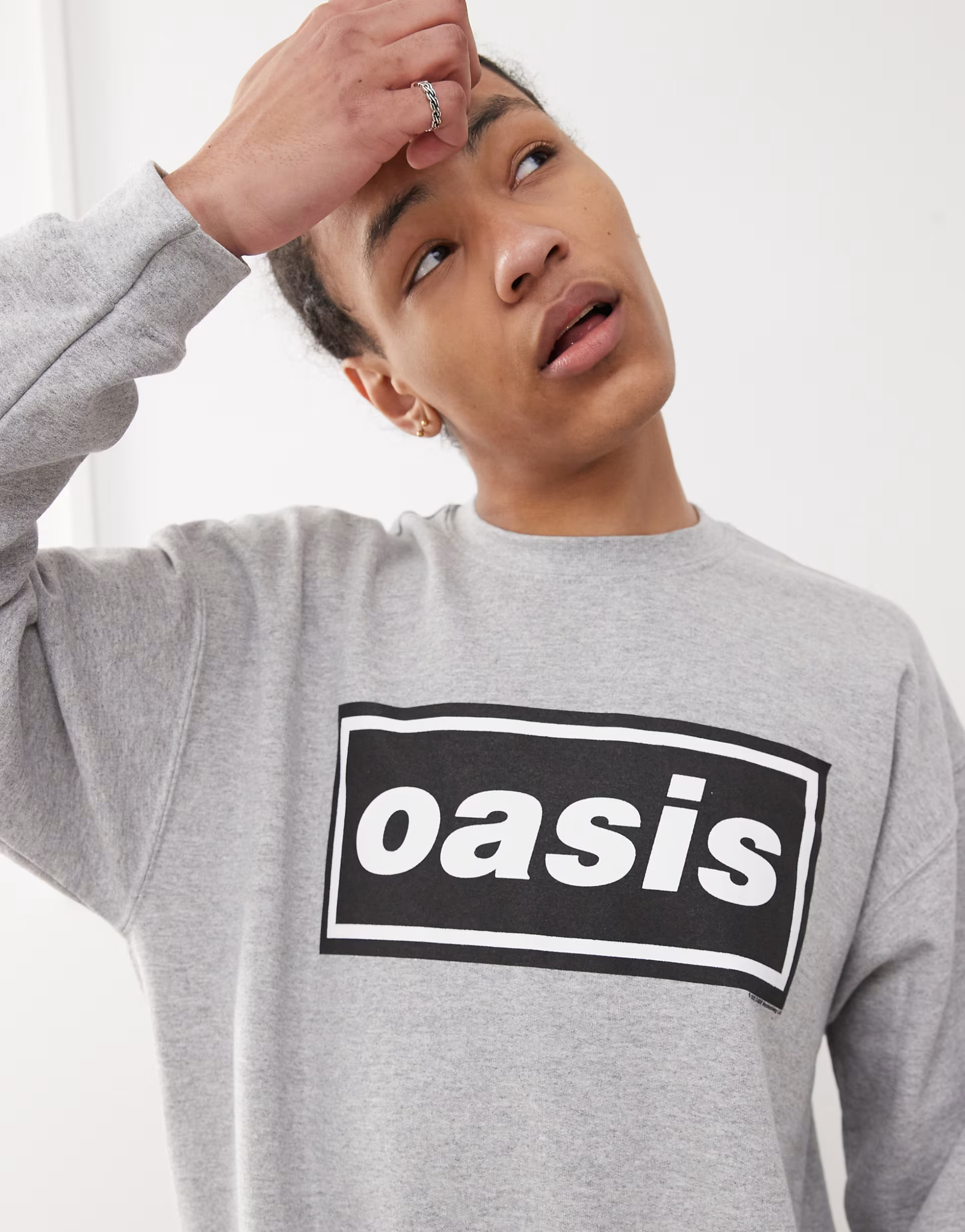 Reclaimed Vintage unisex Oasis licensed oversized sweat in grey marl | ASOS (Global)