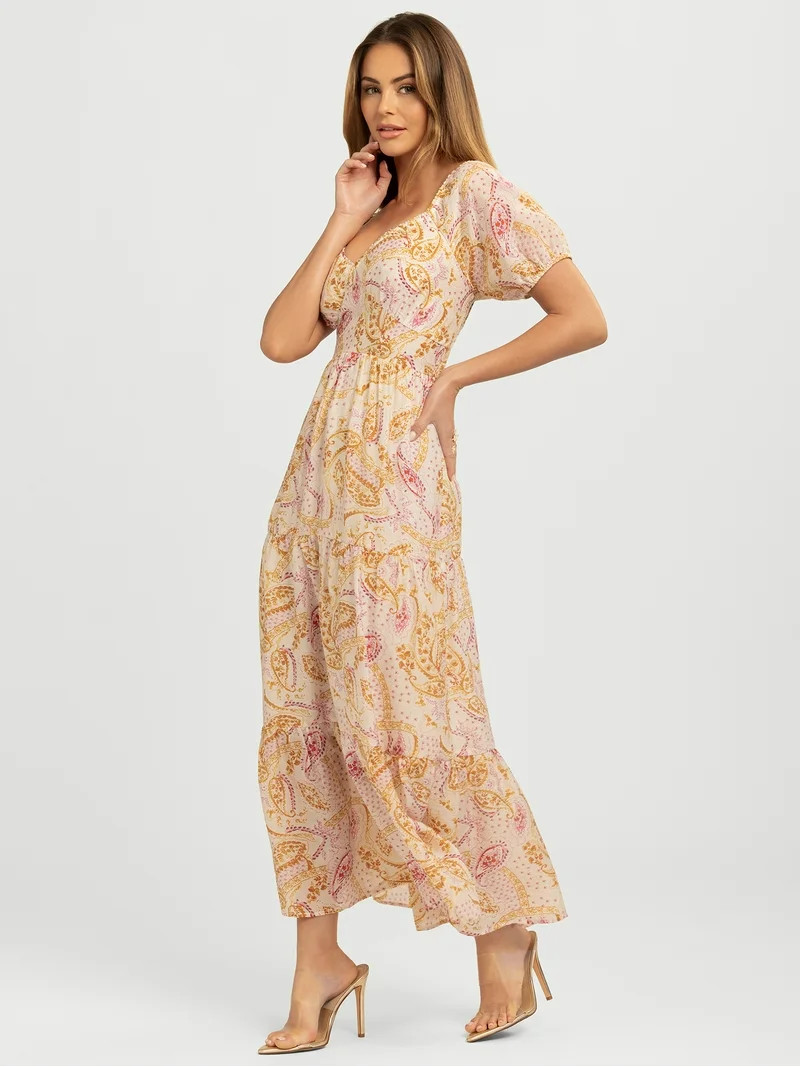 Jessica Simpson Women's Emmory Tiered Maxi Dress, Sizes XS-XL | Walmart (US)