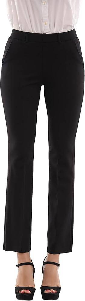 Marycrafts Women's Pull On Stretch Yoga Straight Dress Work Pants | Amazon (US)