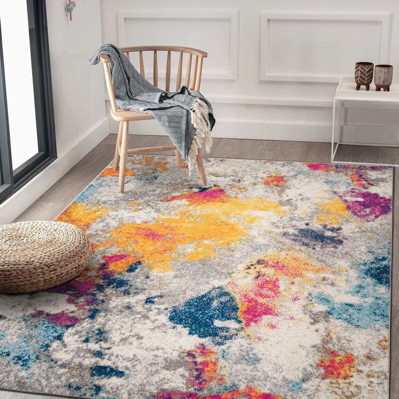 Noires Performance Yellow/Blue/Pink Rug | Wayfair North America