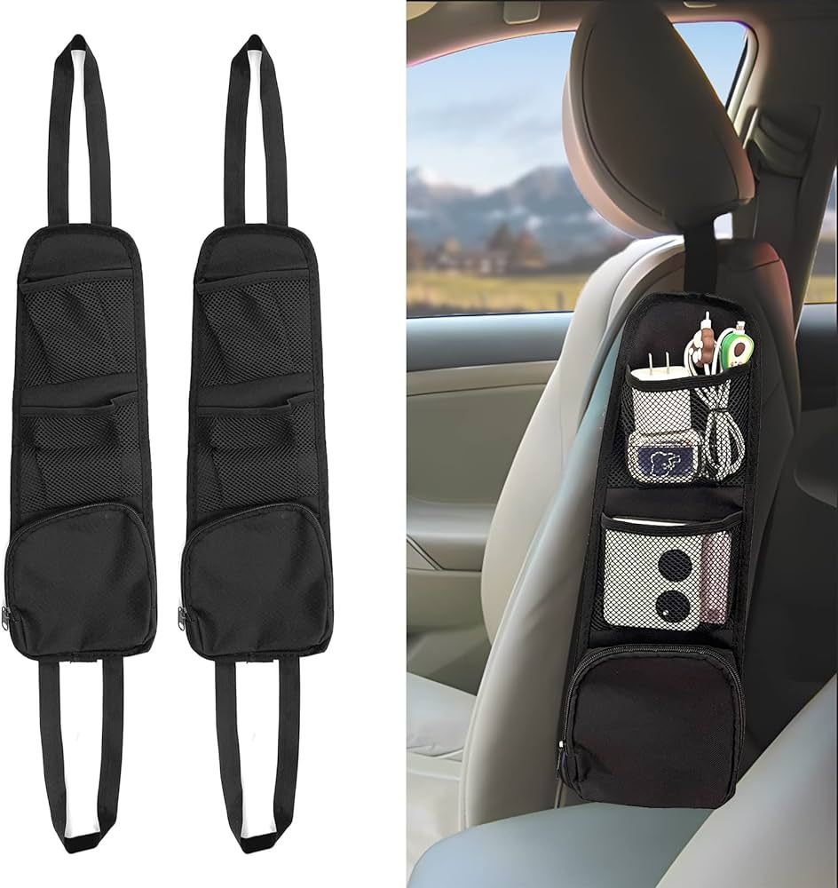 QUICTO 2PCS Car Seat Storage Hanging Bag, Multi-Pocket Seat Side Organizer, Car Multifunctional S... | Amazon (US)