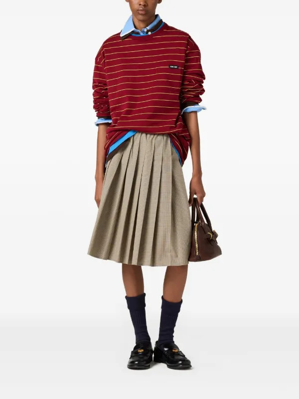 Miu Miulong-sleeved cotton T-shirt | Farfetch Global