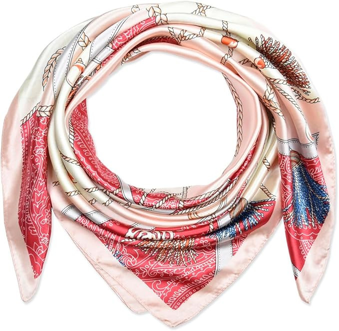 corciova 35x35 Large Square Satin Hair Scarf for Women – Silk-Feel Head Wrap, Night Protection,... | Amazon (US)