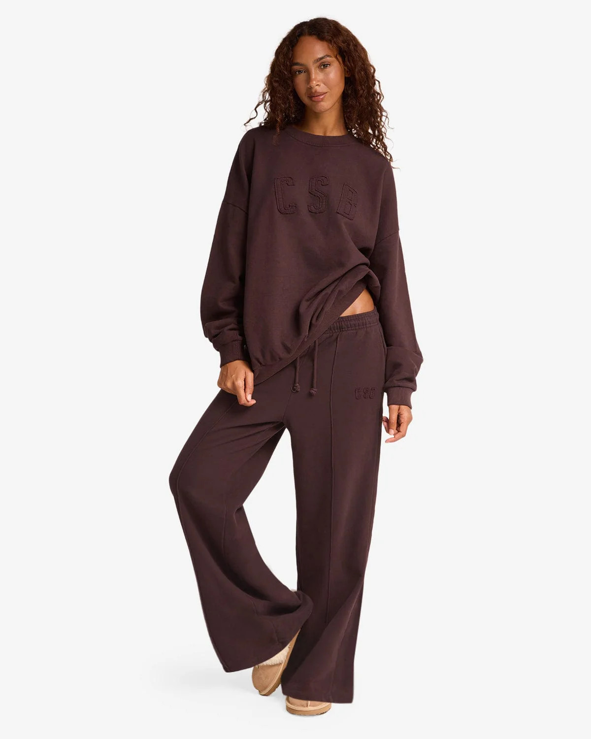 CSB Wide Leg Sweatpant | Espresso | Crop Shop Boutique AU