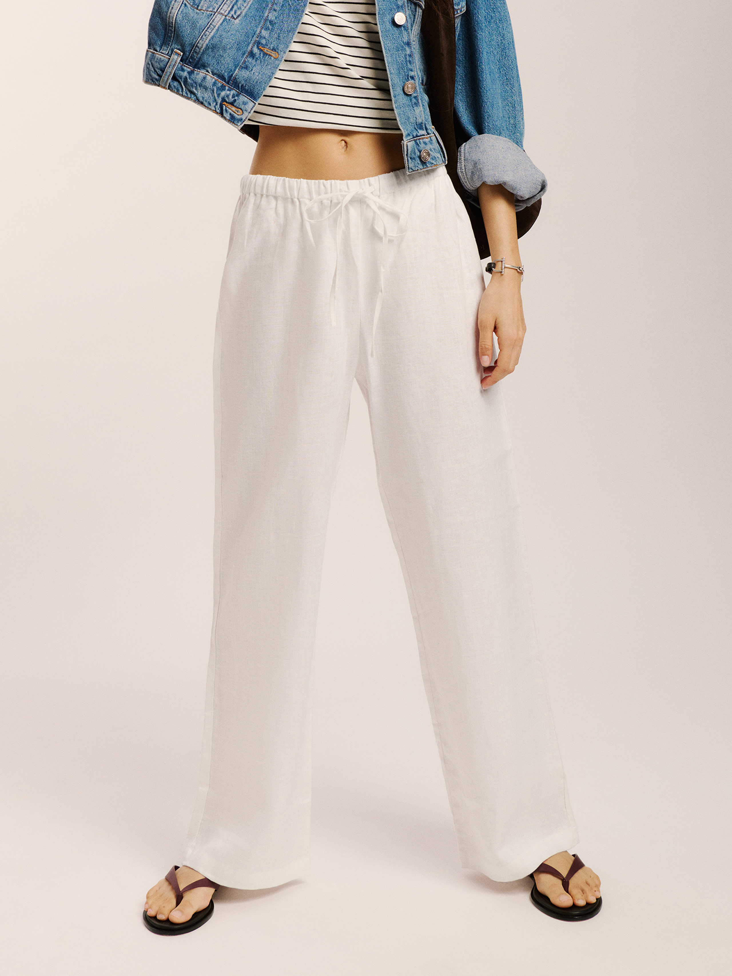 Petites Olina Linen Pant | Reformation (Global)