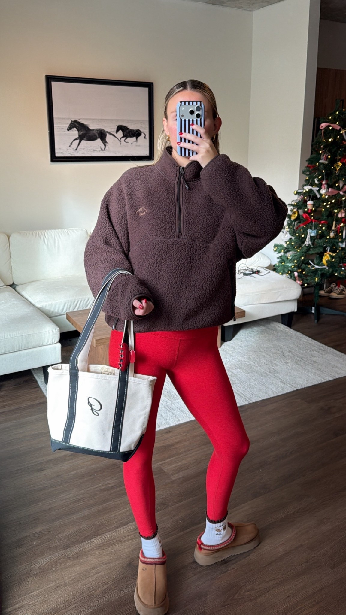 I wear a large in the high hip version of the fleece!! And XS in beyond yoga 

#LTKGiftGuide #LTKActive #LTKStyleTip