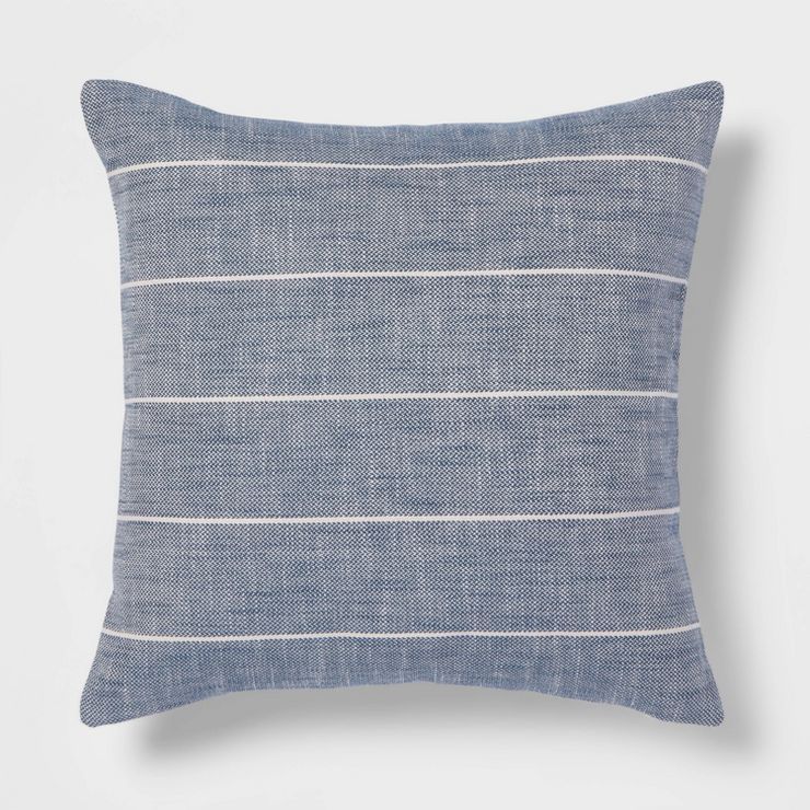 Cotton Striped Square Throw Pillow Navy/Cream - Threshold™ | Target