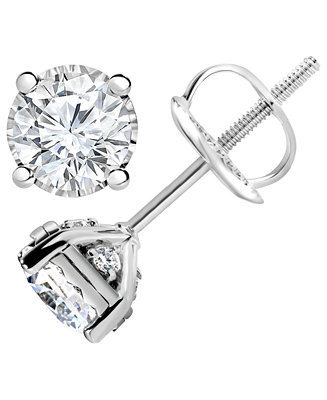 Diamond Stud Earrings (1-1/4 ct. t.w.) in 14k White, Yellow or Rose Gold | Macy's