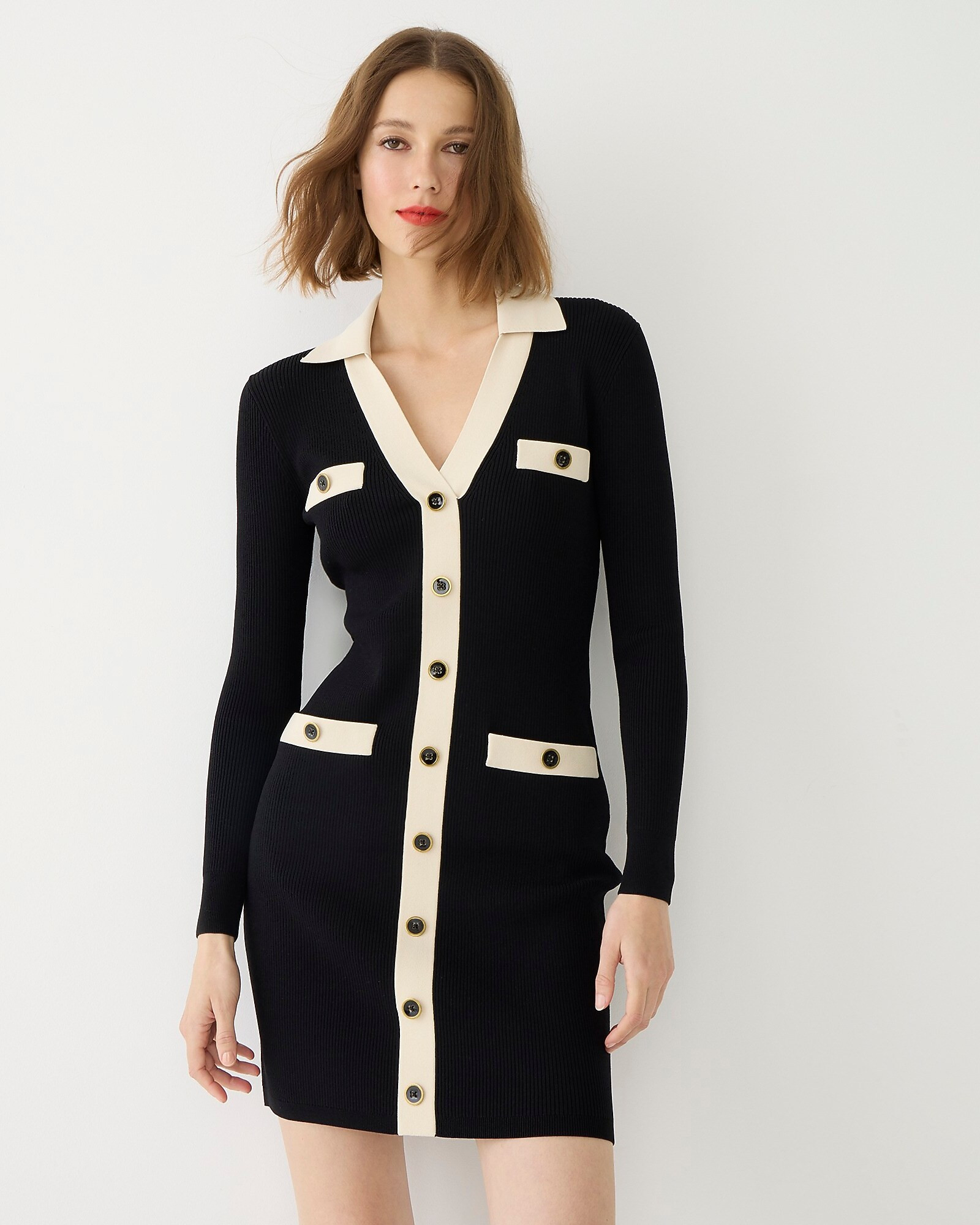 Contrast-trim sweater-dress | J. Crew US