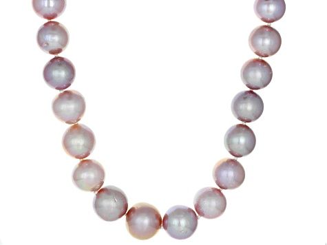 Genusis Pearls(TM)11-14mm Natural Lavender Cultured Freshwater Pearl Rhodium Over Silver Necklace... | JTV Jewelry