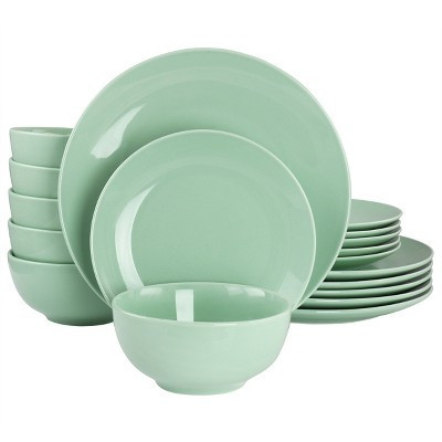 Elama Luna 18 Piece Porcelain Dinnerware Set in Mint | Target