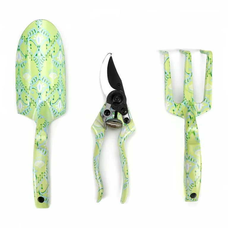 Expert Gardener Green Ikat Gardening Tool Set with Trowel, Cultivator and Pruner | Walmart (US)