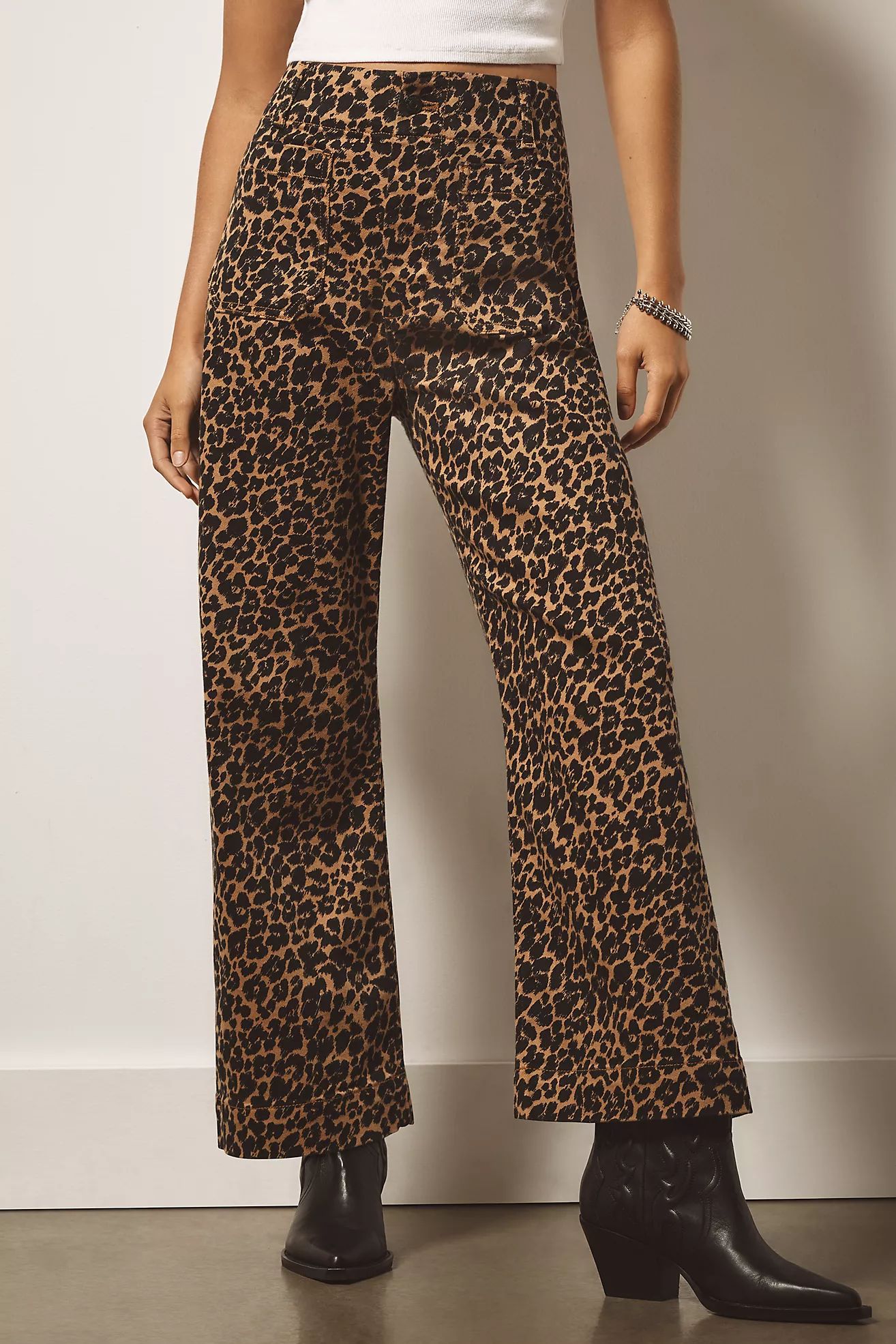 The Colette Cropped High-Rise Wide-Leg Jeans by Maeve | Anthropologie (US)