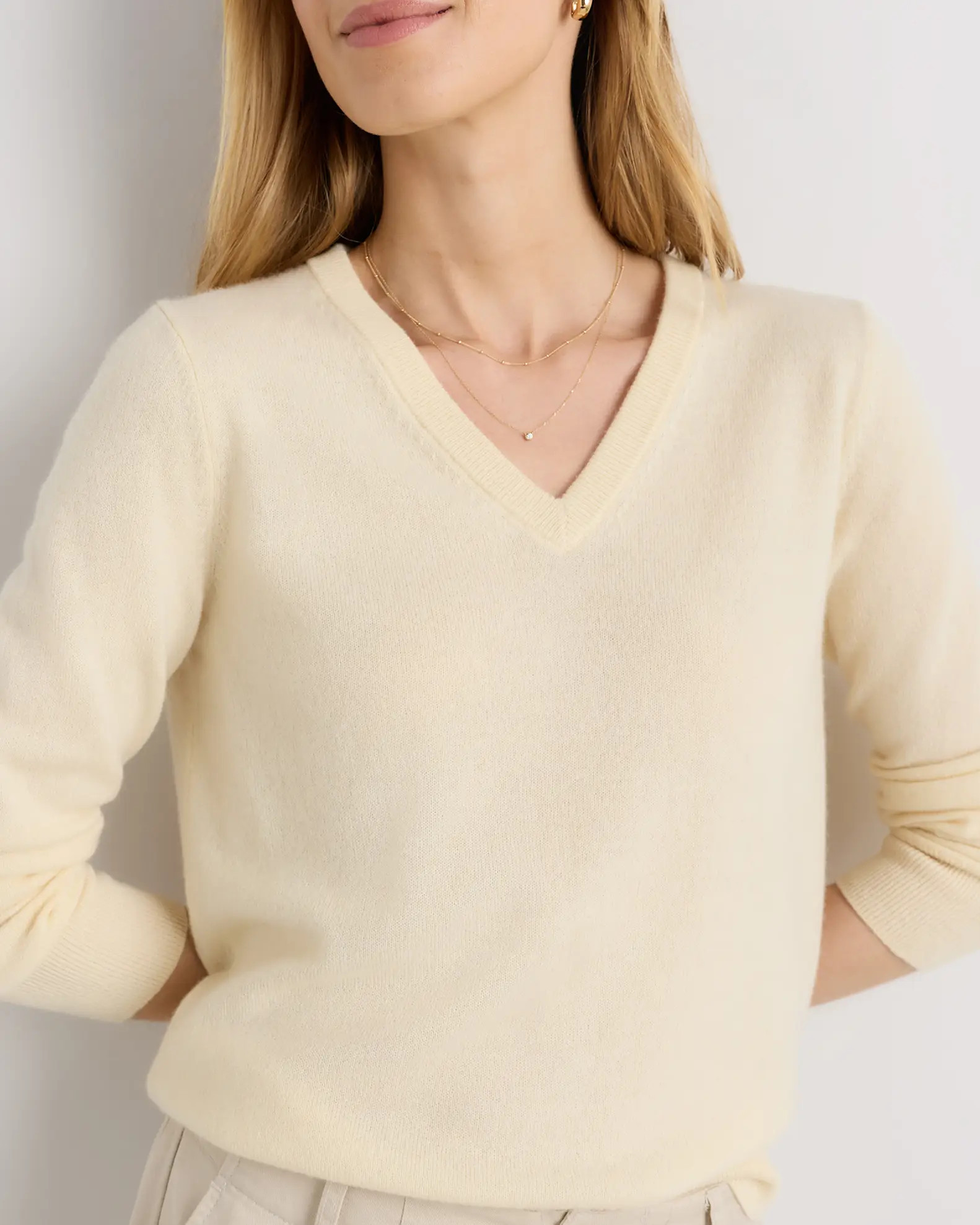 Mongolian Cashmere V-Neck Sweater | Quince