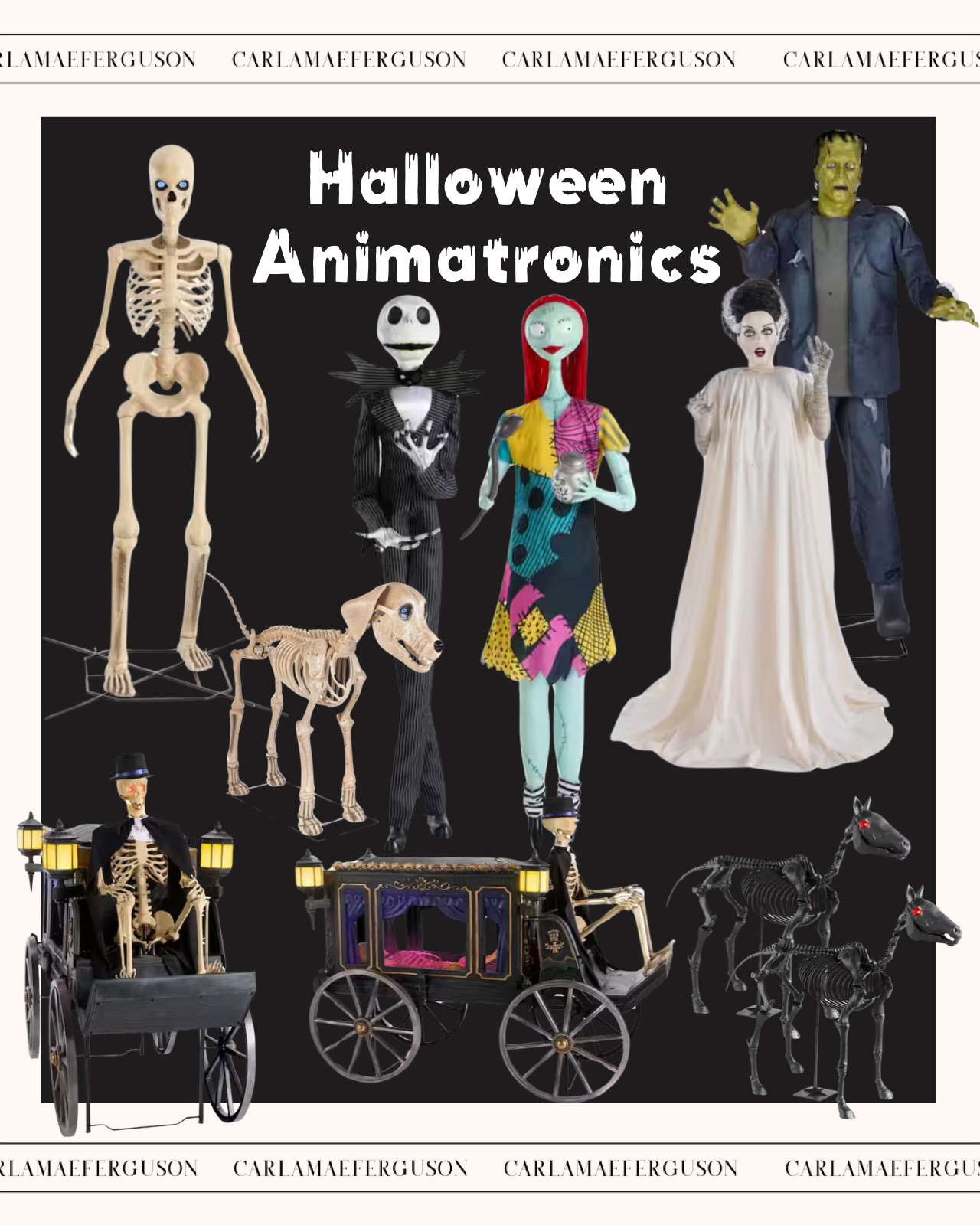Halloween animatronics for outdoors or inside! 

12ft skeleton, 12ft Skelly, Home Depot skeleton, skeleton dog, Frankenstein, Frankenstein’s bride, nightmare before Christmas Jack Skellington and Sally, skeleton carriage, scary Halloween decor, Halloween front porch decor, Halloween outdoor decor

#LTKHome #LTKSeasonal