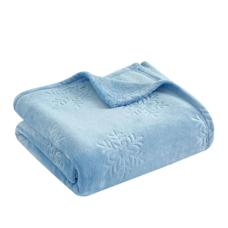 Holiday Time Cozy Christmas Plush Embossed Snowflakes Overized Throw Blanket, 50"x70" | Walmart (US)