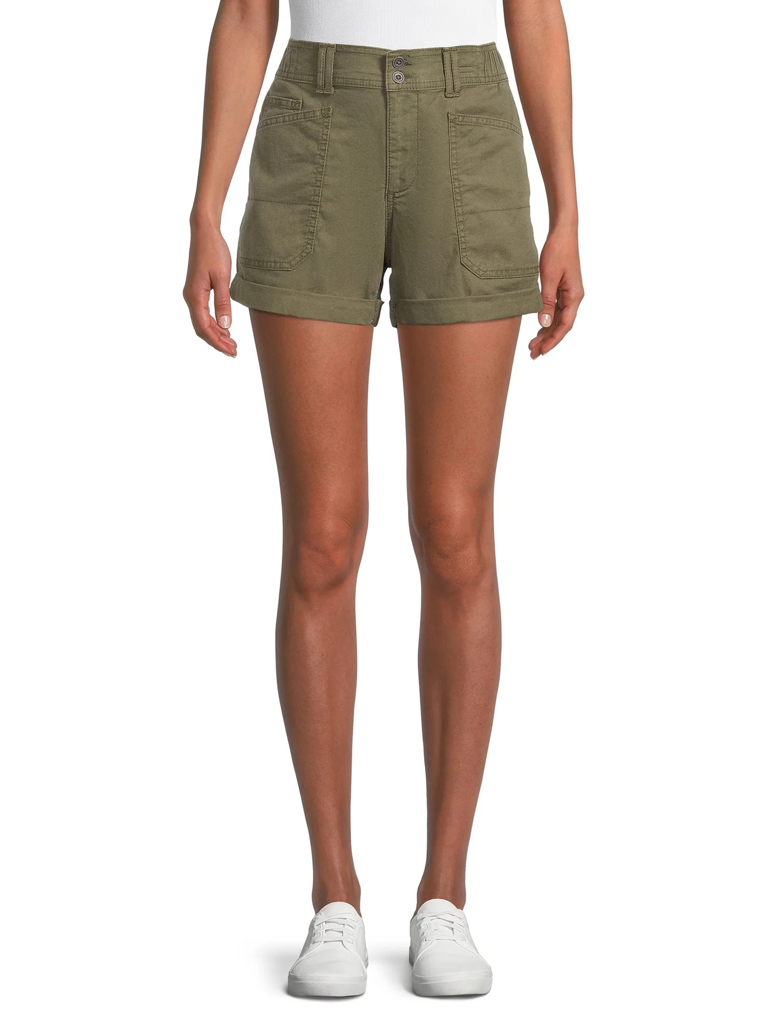 Time and Tru Women's Roll Cuff Utility Shorts | Walmart (US)