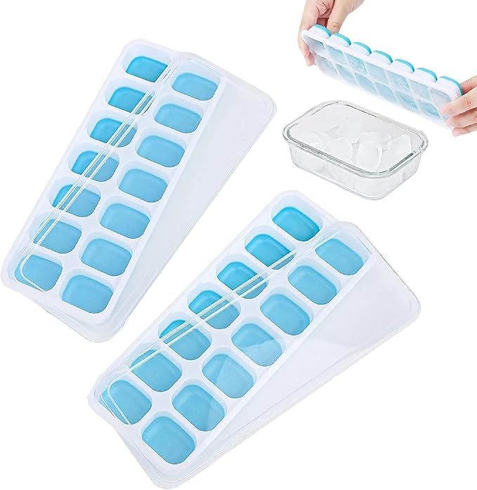 HPOPO 2PCS Silicone Ice Cube Tray Flexible and Convenient 14-cell Household Square BPA-free With ... | Amazon (US)