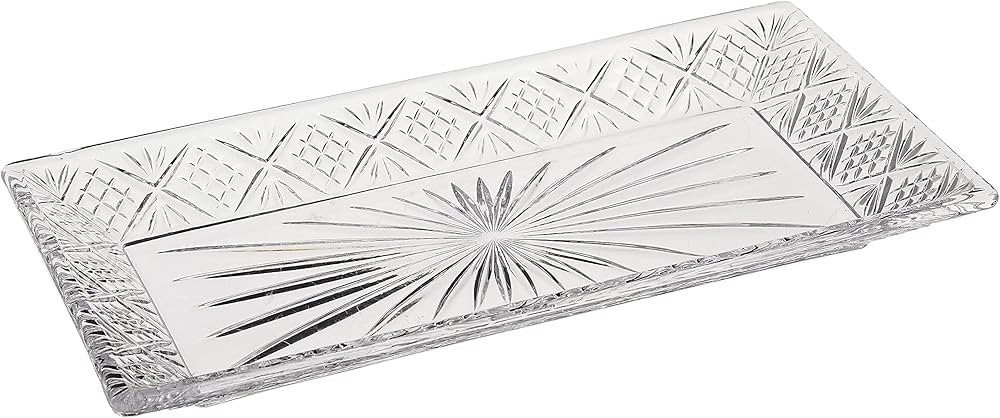 Godinger Dublin Rectangular Crystal Tray, 12 Inch x 6.5 Inch | Amazon (US)