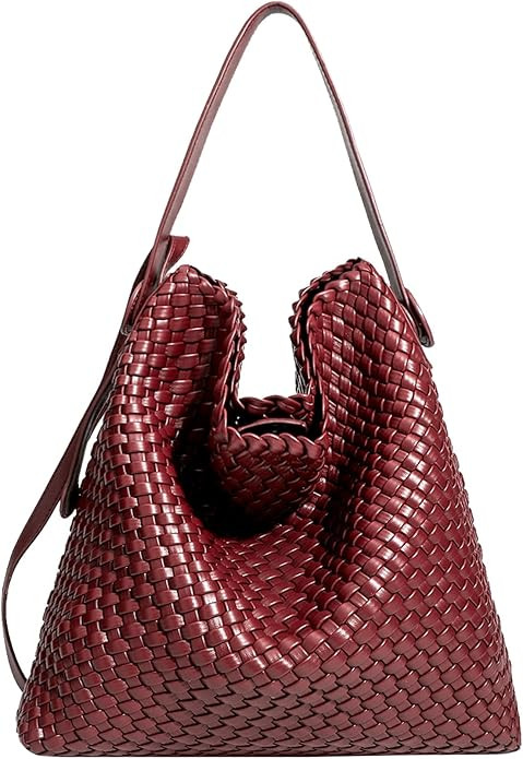 Woven Leather Tote Bag for Women Large Woven purses shoulder bag Fashion Shopping Travel Handbags | Amazon (US)