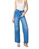 [BLANKNYC] Womens Five Pocket Wide Leg Jean with Rips at Knee, Fashionable & Stylish Pants | Amazon (US)