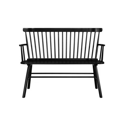 Spindle Back Black Wooden Chair For Interior Decoration Bench | Wayfair North America