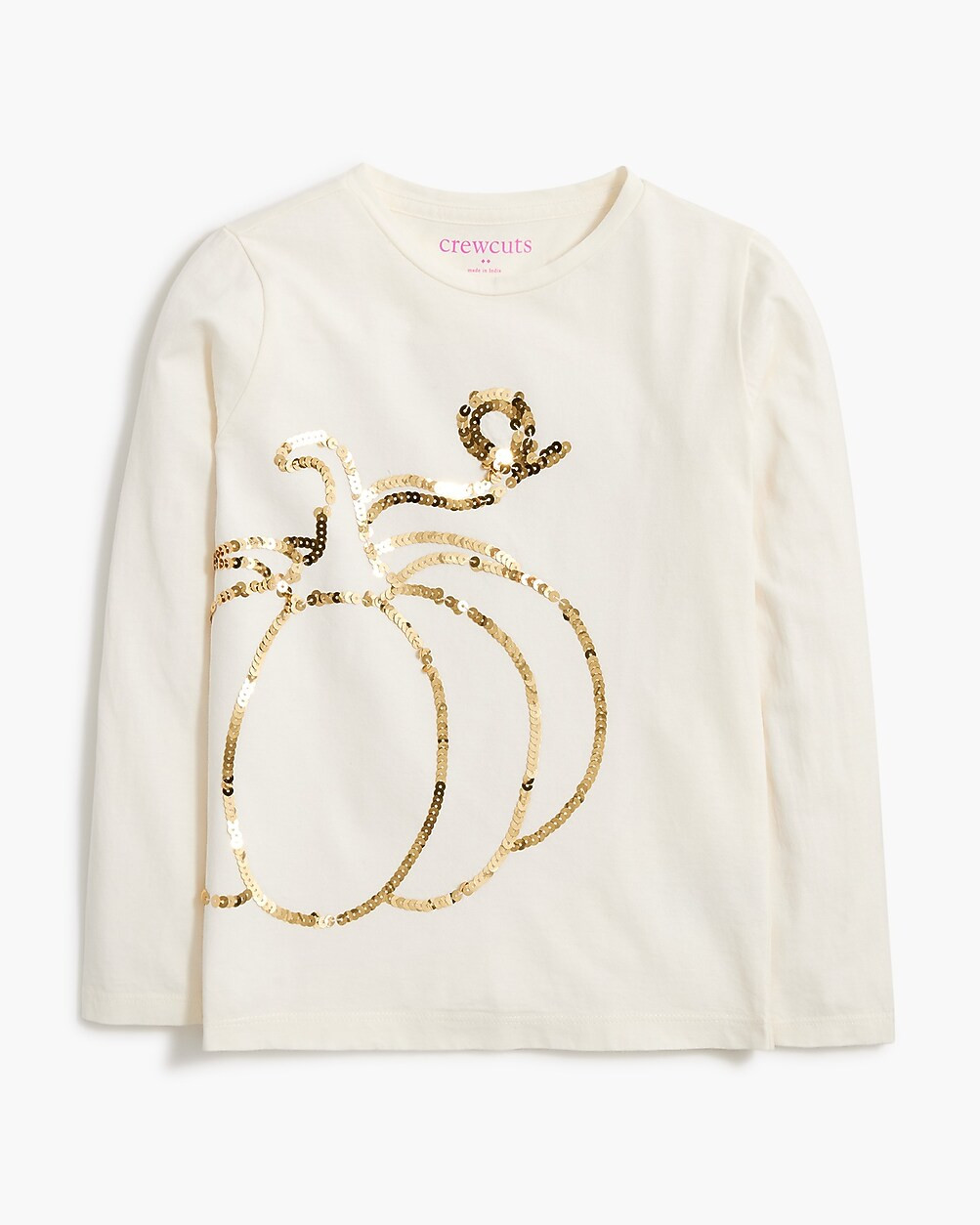 Girls' long-sleeve sequin pumpkin graphic tee | J.Crew Factory