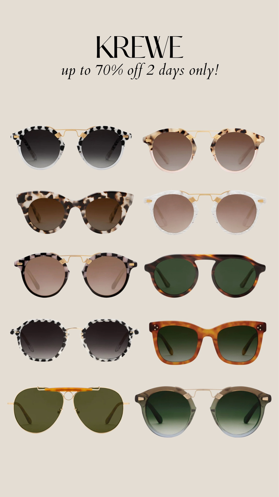 Krewe is having up to 70% off for only 2 days!! I’m loving these frames for spring!!

Krewe, krewe sunglasses, shades, womens sunglasses, frames 

#LTKsalealert #LTKstyletip #LTKSeasonal
