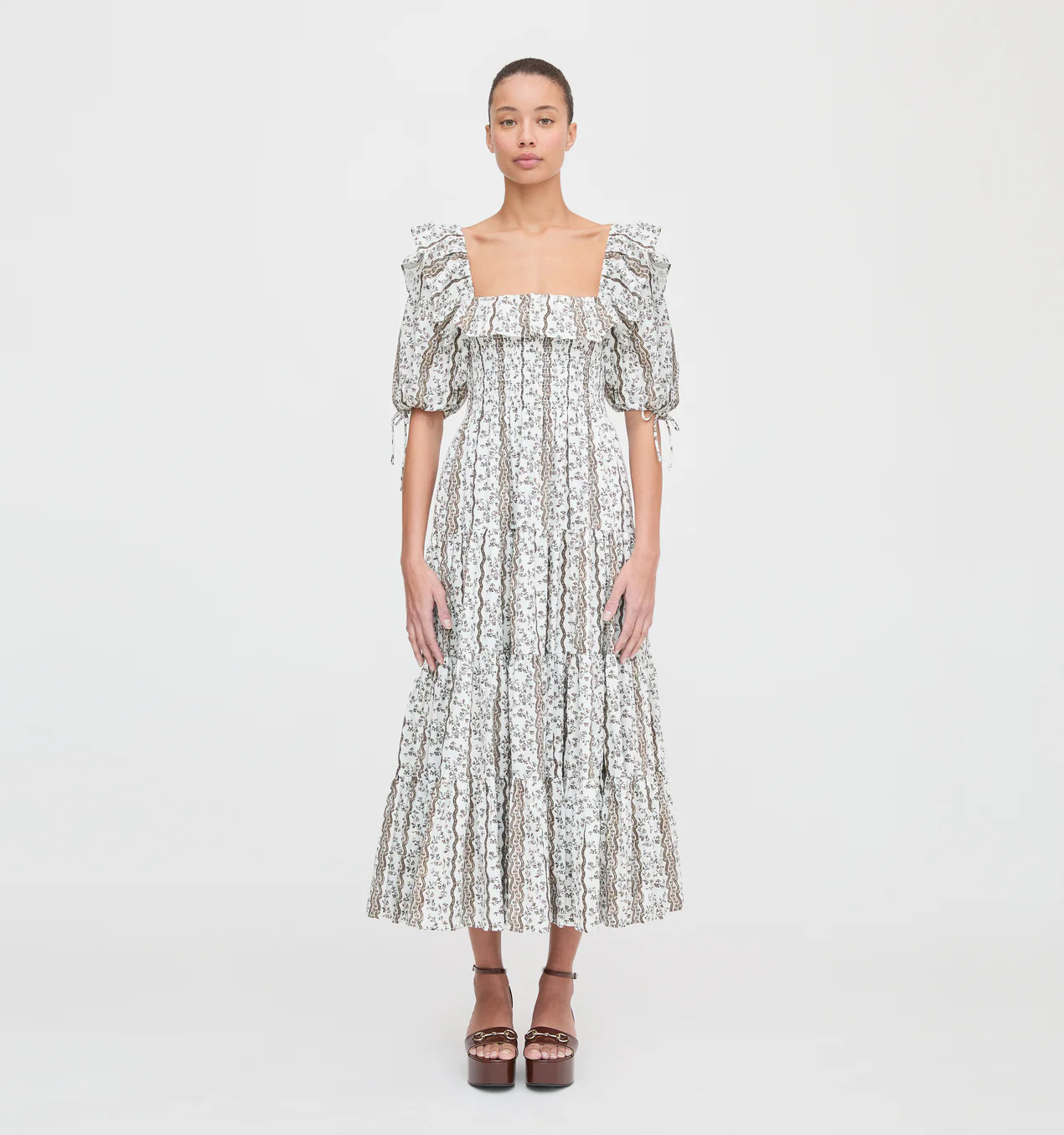 The Corinne Nap Dress - Mocha Provence Floral | Hill House Home US