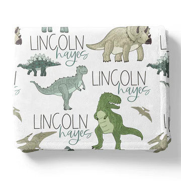 Dinosaur Friends Personalized Toddler Blanket | Caden Lane