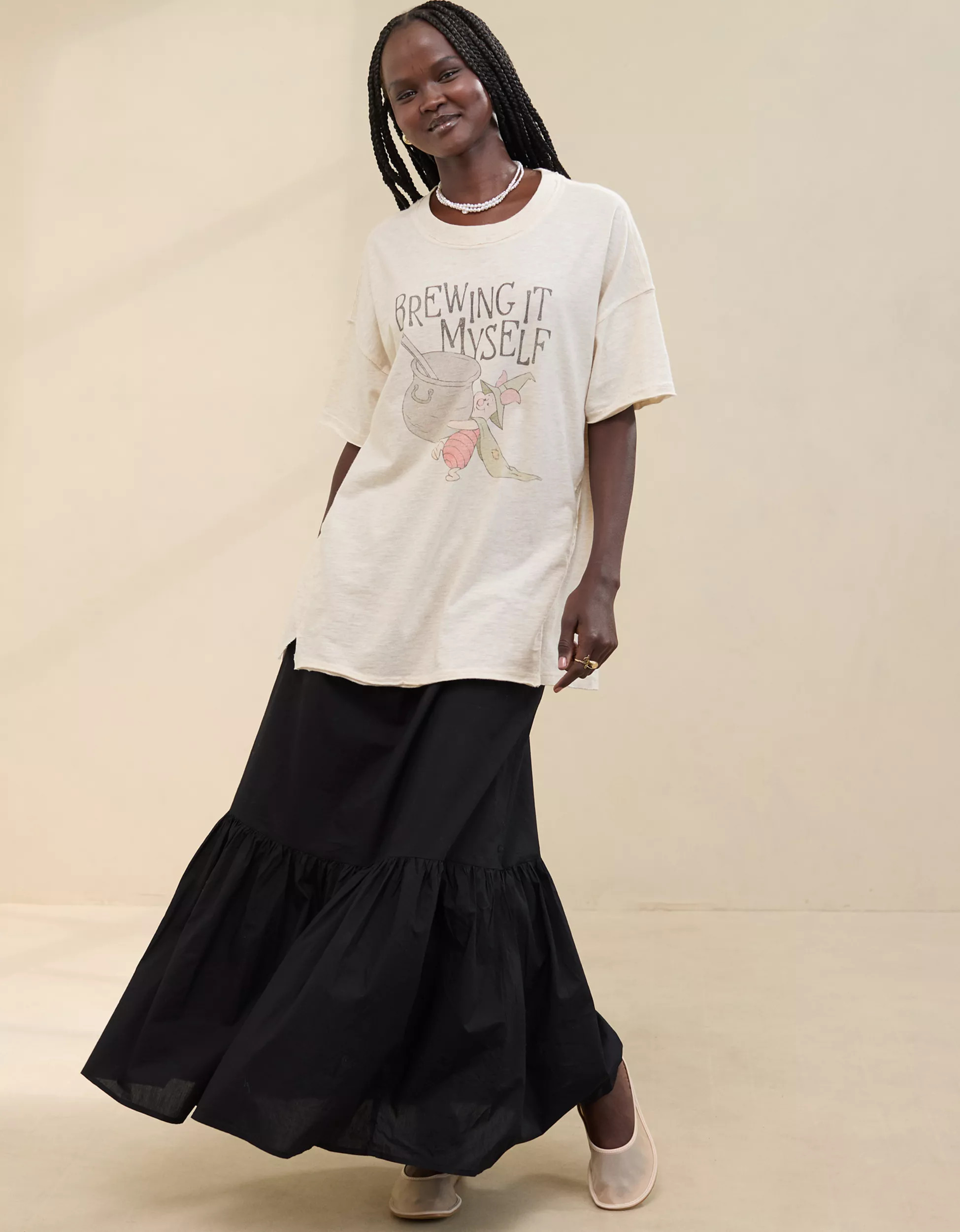 Aerie Oversized Halloween Graphic Boyfriend T-Shirt | Aerie