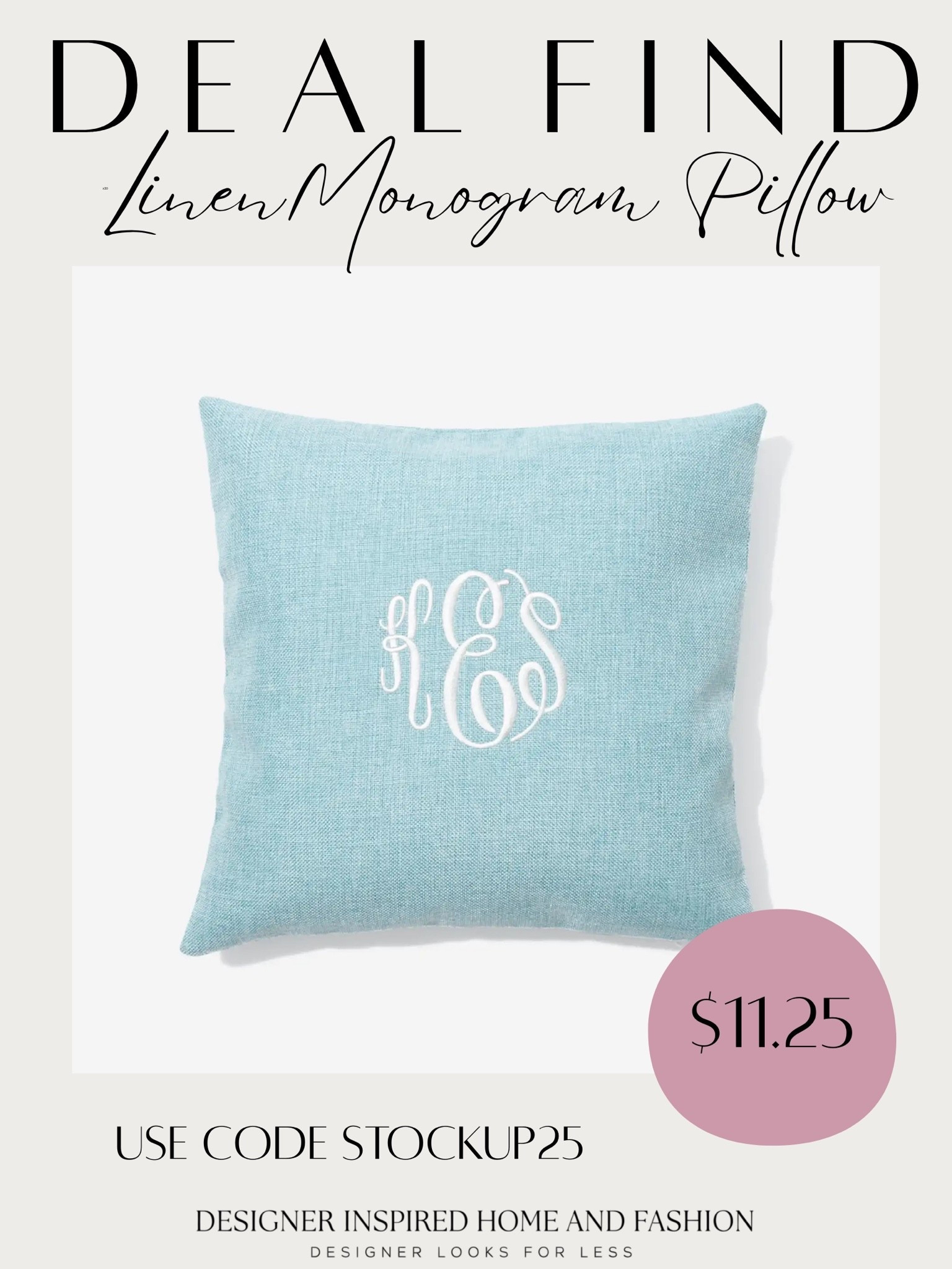 Monogrammed pillow deal! Use code STOCKUP25 for an additional
Discount!

#LTKHome #LTKSaleAlert #LTKmomlife