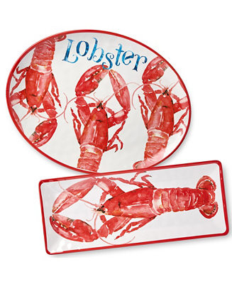 Beach House Lobster Melamine Platters, Set of 2 | Macy's