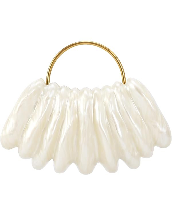 GBWYI Women Acrylic Shell Shaped Clutch Luxury Marble Acrylic Evening Handbag Unique Chain Should... | Amazon (US)