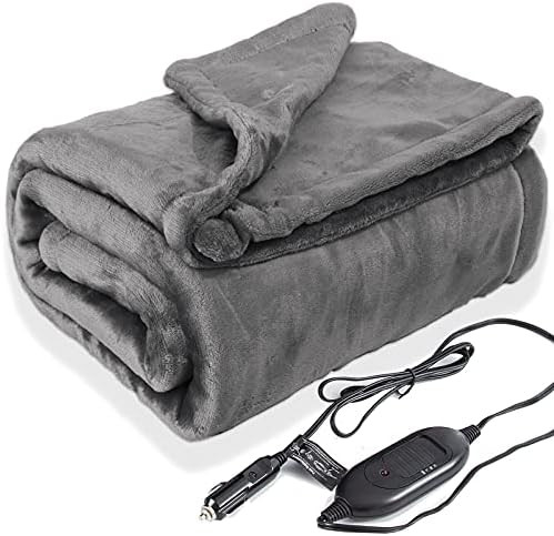 Lifetivity Machine Washable Car Heated Blanket 12 Volt Electric Blanket Plug in Flannel Heating T... | Amazon (US)