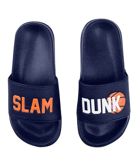 Zac & Evan Navy 'Slam Dunk' Eva Slide - Boys | Zulily