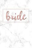 Bride: Blank Lined Journal / Notebook (Rose Gold Style Letters on White Marble Background) | Amazon (US)
