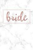Bride: Blank Lined Journal / Notebook (Rose Gold Style Letters on White Marble Background) | Amazon (US)