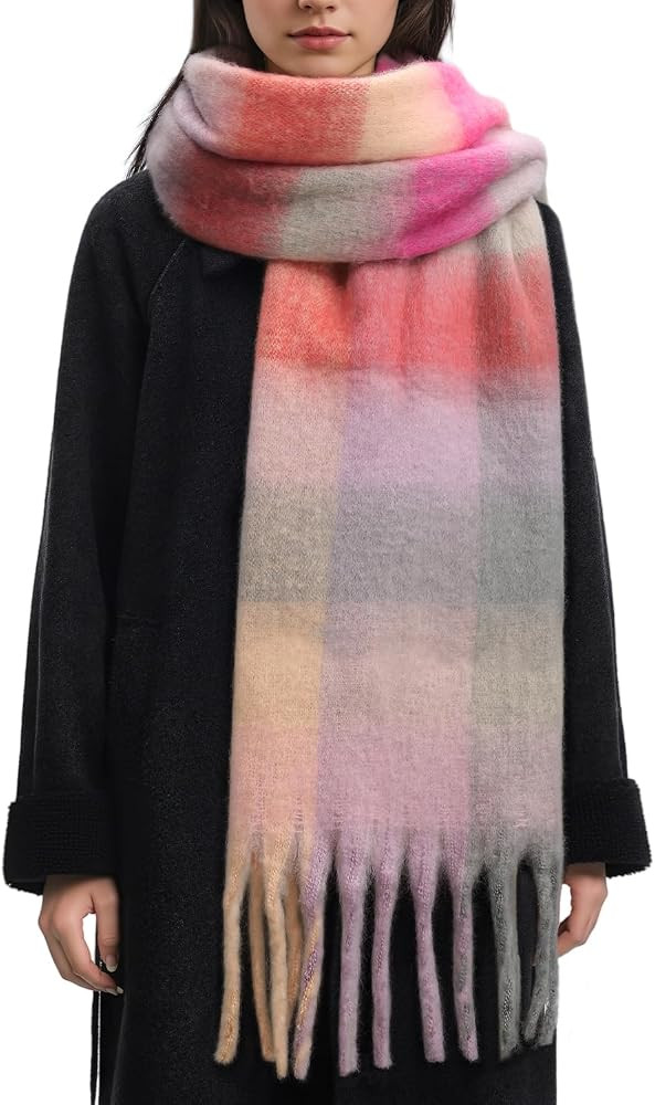 Passionbility Women's Winter Scarfs for Women, Mohair Vintage Scarf Large Chunky Scarf Cashmere F... | Amazon (US)
