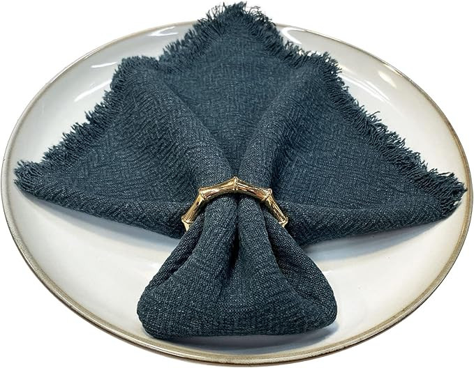 Kintyno Napkin Rings Set of 6 Bamboo Knuckles Style Gold Napkin Holder Ring for Table Decoration,... | Amazon (US)