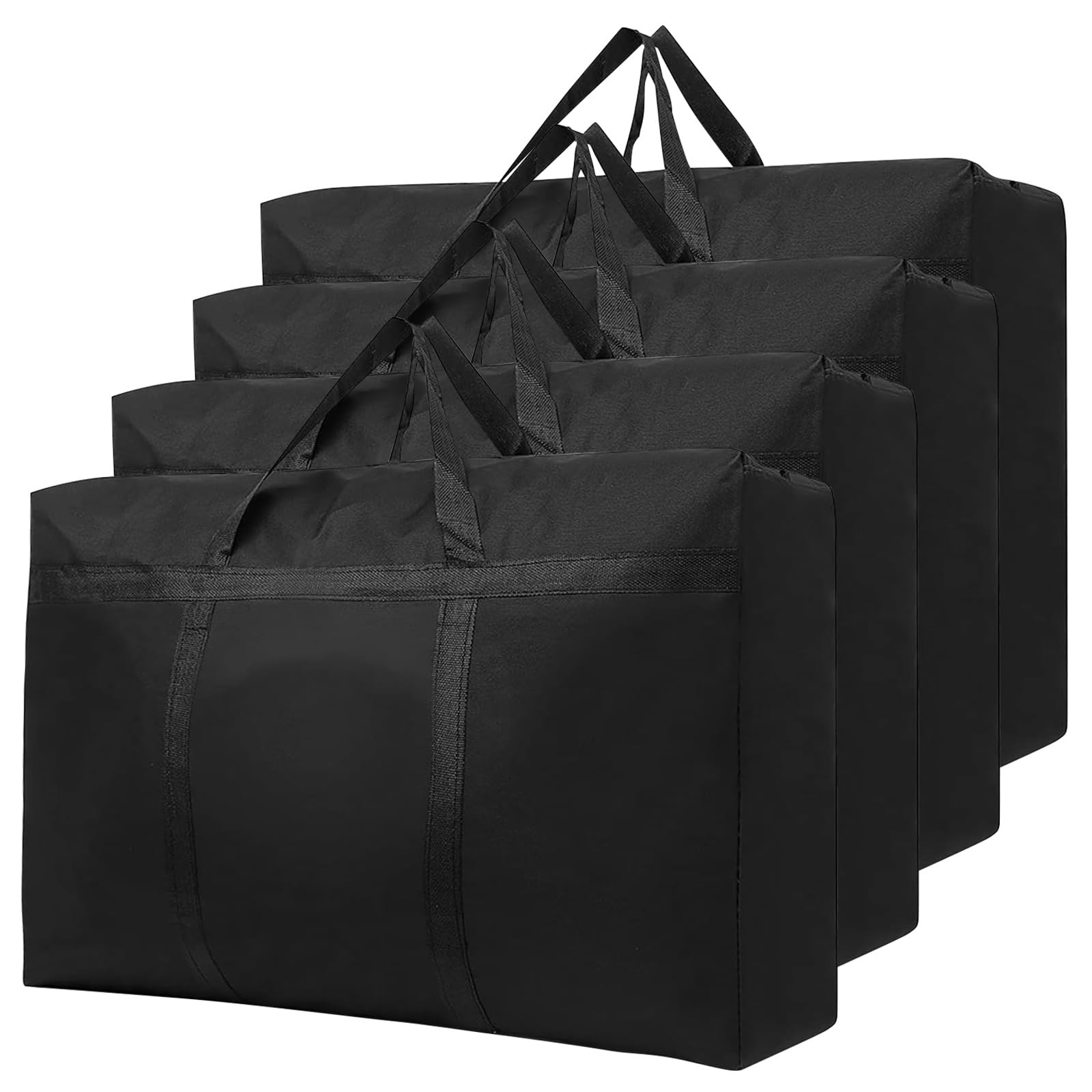 4 Pack 125L Large Storage Bags with Zips, Waterproof 600D Oxford Moving Bags, Clothes Storage Bag... | Amazon (UK)