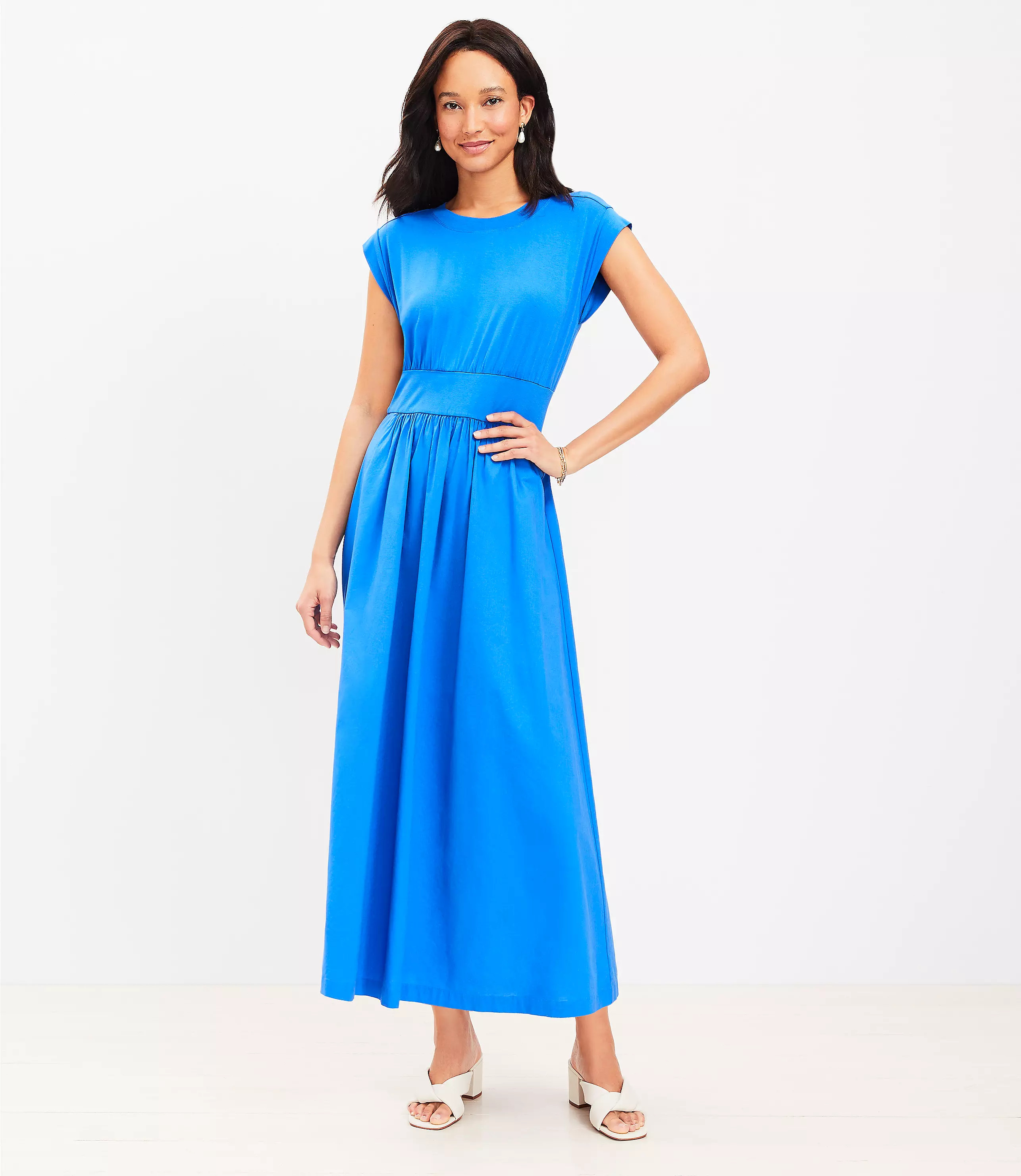 Mixed Media Muscle Tank Dress | LOFT