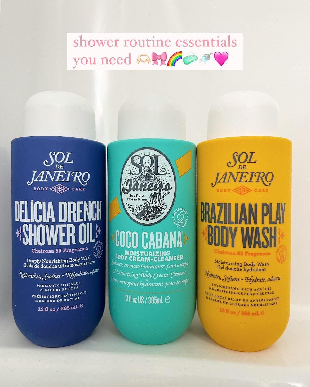 Shower routine essentials you need 🥹🩷🫶🏻🎀

These are all staples in my shower routine! They're all available at either Target, Ulta or Sephora ☺️

*contains gifted products*

#cococabana #soldejaneiro #naturium #sephorafinds #targetfinds #preppyproducts #bodycareroutine #haircare #daehair #drunkelephant #highendbeauty #luxurybeautyproducts #laneige #cetaphil #lorealeverpure
