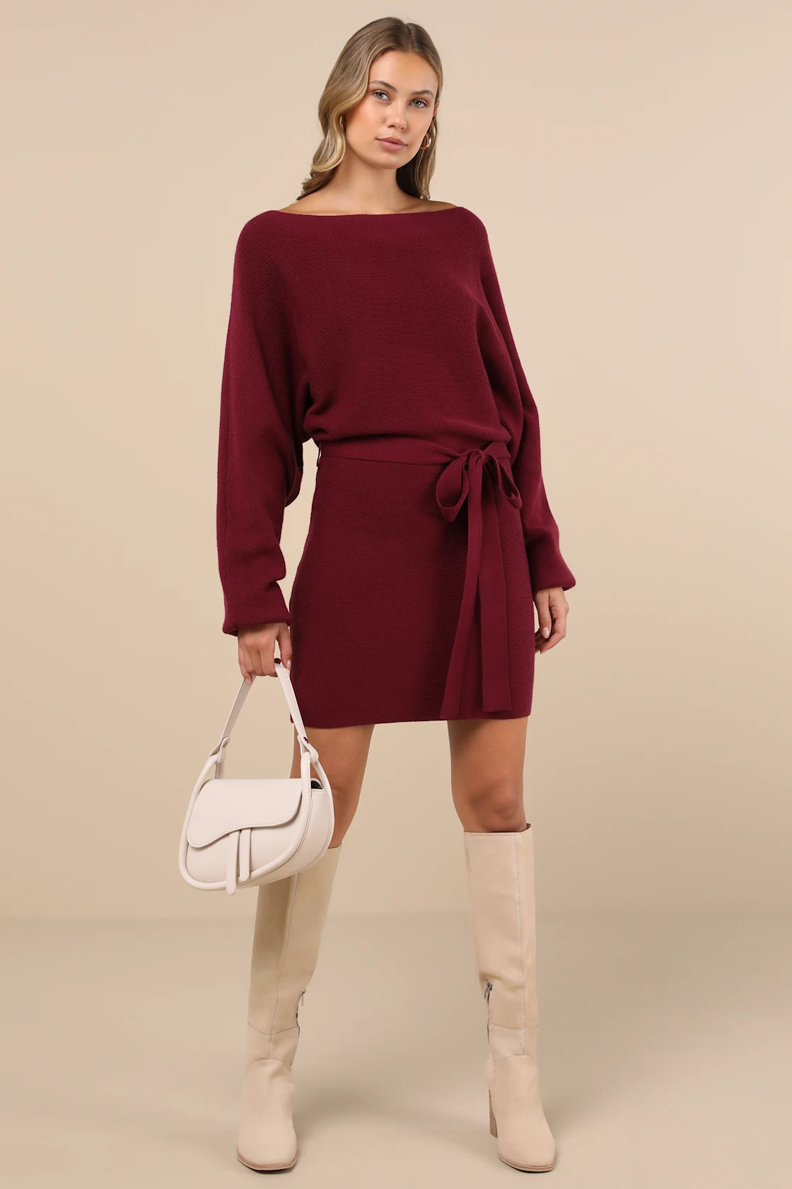 Modern Comfort Plum Purple Dolman Sleeve Mini Sweater Dress | Lulus