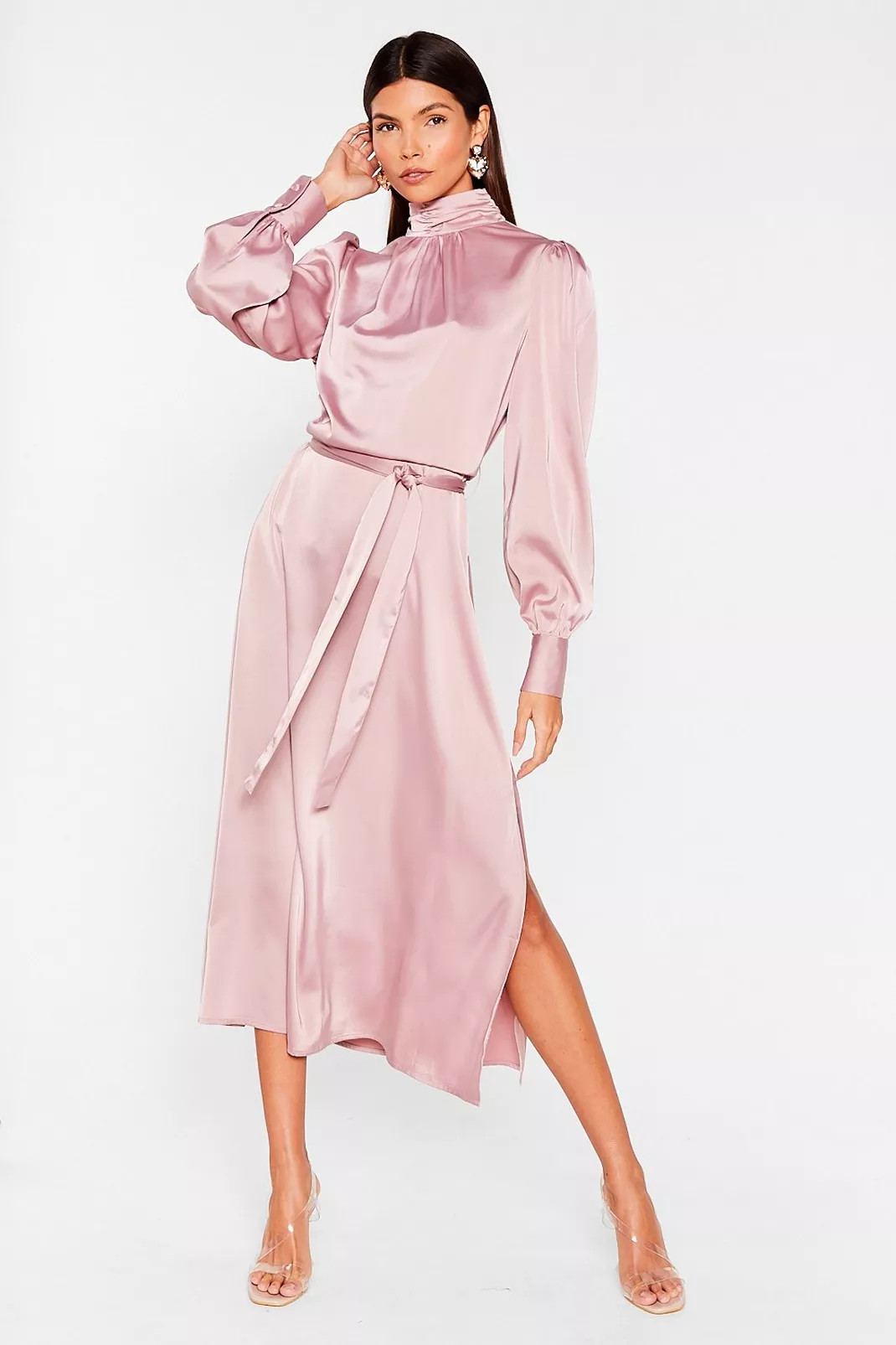 Sleek Your Heart Belted Midi Dress | Nasty Gal (US)
