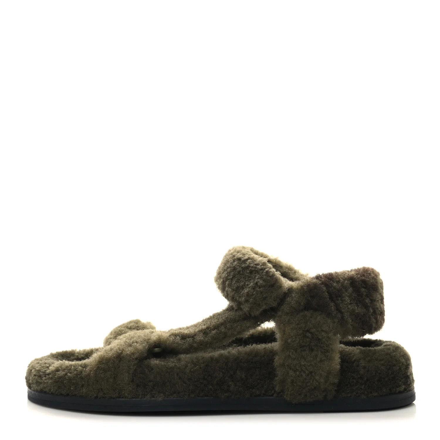 Shearling FF Fendi Feel Sandals 36 Illinois Military | FASHIONPHILE (US)